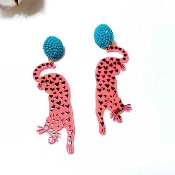 Tiger dangle drop earrings N297 - Picture 2 of 3